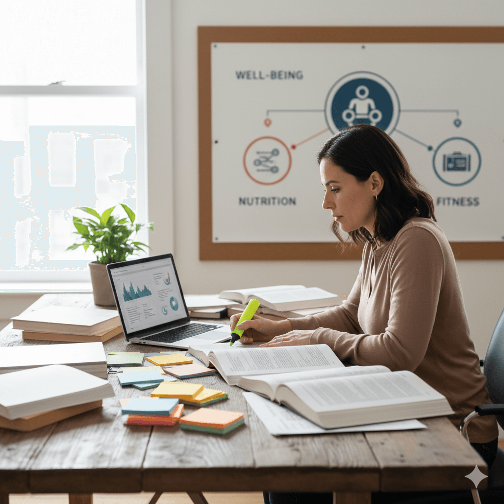 une femme travaillant sur son bureau