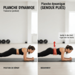 planche dynamique (genoux pliés)