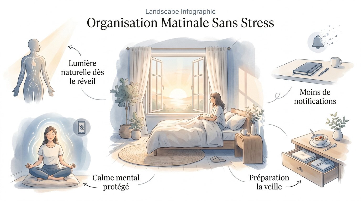 Infographie routine matinale sereine
